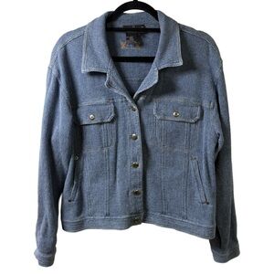 Carole Little Textured Blue Cotton Jacket